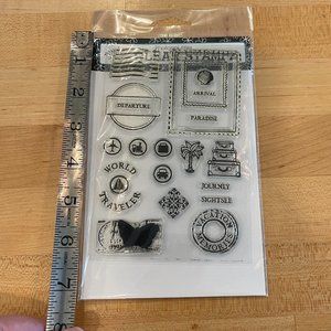 Junkits clear stamps new in package - Postage Theme